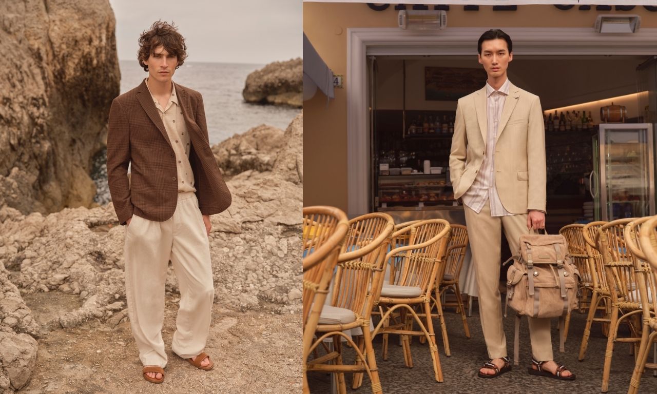 Herren tragen beige Mode von Bugatti